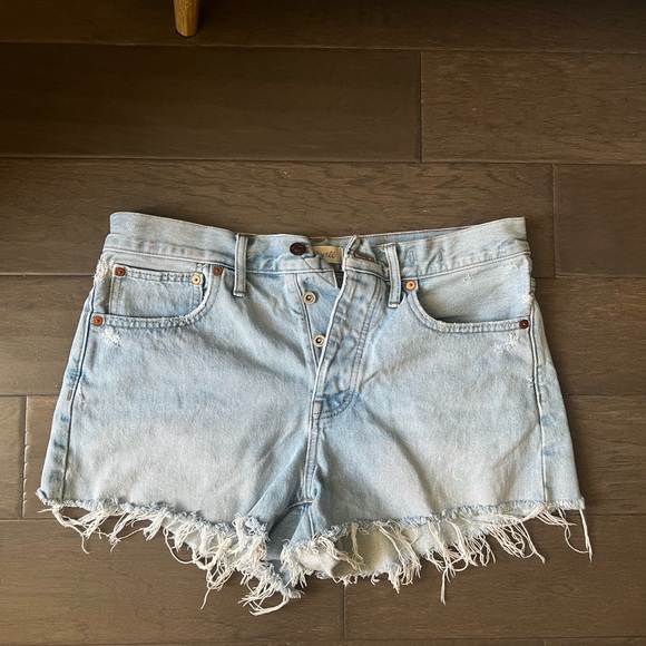 Madewell Pants - Madewell Light Blue Jean Shorts with Frayed Hem
